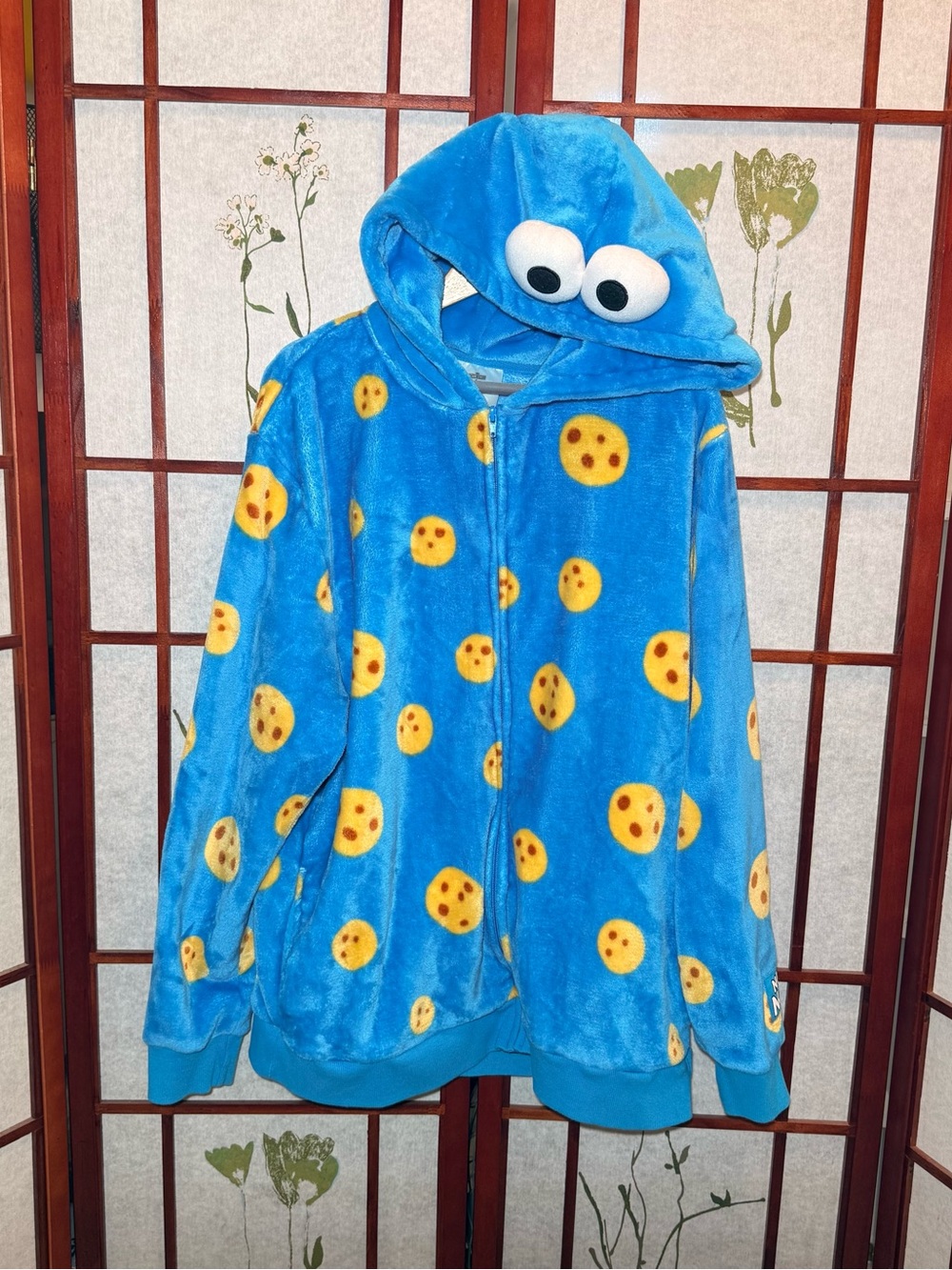 Sesame Place x SeaWorld Blue Plush Hoodie - Cookie Monster unisex sz XLarge